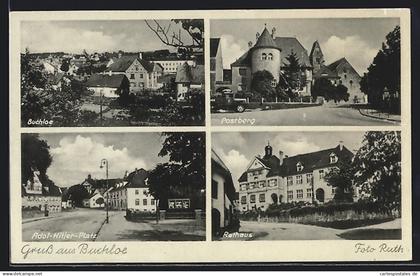 AK Buchloe, Rathaus, Postberg, Platz