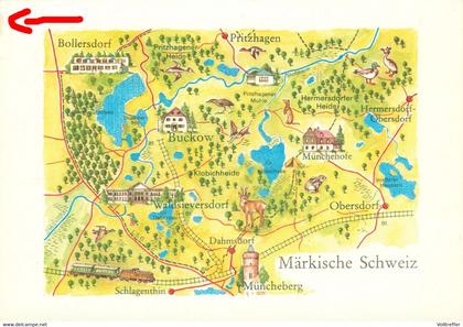 DDR Landkarte AK Märkische Schweiz, Bollersdorf, Dahmsdorf, Schlagenthin, Münchehofe