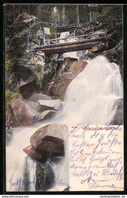 AK Bühlertal, Gertelbachfälle mit Brücke