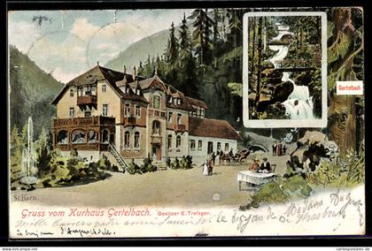 Künstler-AK Bühlertal, Kurhaus Gertelbach, Gertelbach