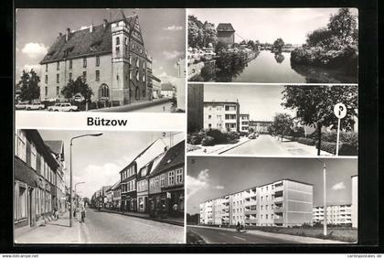 AK Bützow, Schloss, jetzt Kreiskulturhaus, Wilhelm-Pieck-Strasse, Alter Hafen, Lenin-Ring, Carl-Moltmann-Strasse