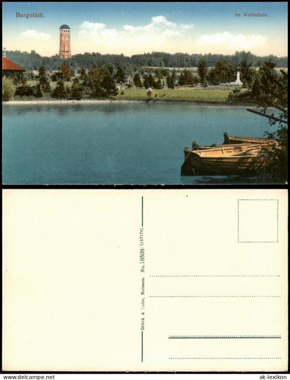 Ansichtskarte Burgstädt Wettin-Hain Wasserturm 1914
