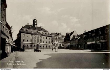 Burgstädt - Brühl mit Rathaus