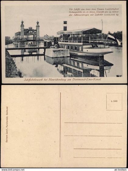 Henrichenburg-Castrop-Rauxel Schiffshebewerk - Fahrgastschiff 1915