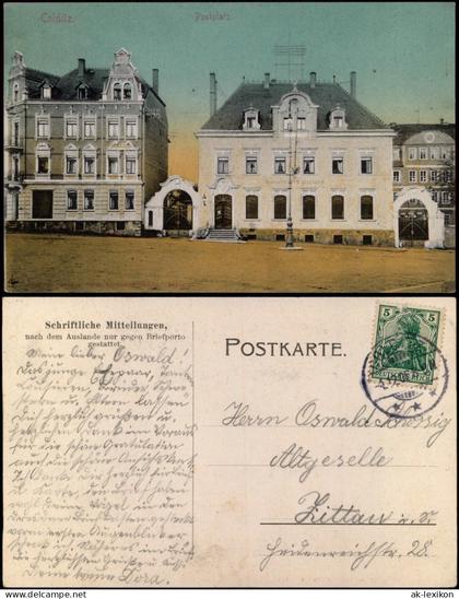 Ansichtskarte Colditz Postplatz 1909