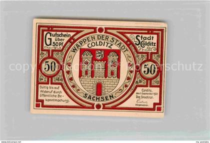 Colditz Wappen Toepfer 50 Pfennig