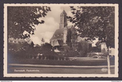 Vintage postcard Paulus Church Darmstadt Hesse Germany architecture view
