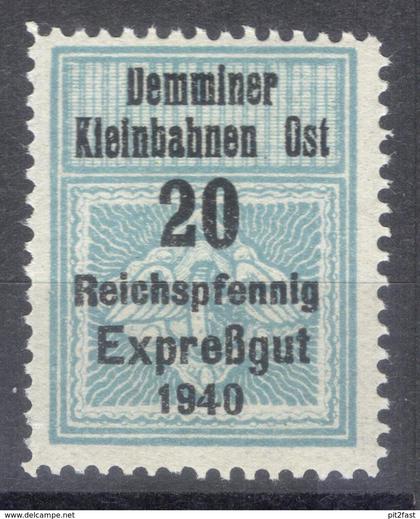 alte Marke , Demminer Kleinbahnen Ost 1940 MNH Demmin Eisenbahn , Kleinbahn , Mecklenburg !!!