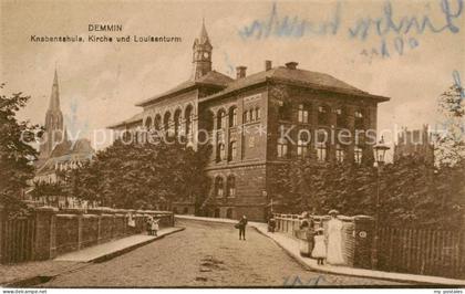 Demmin Mecklenburg Vorpommern Knabenschule Kirche und Louisenturm