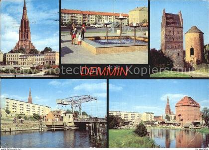 Demmin Mecklenburg Vorpommern Markt Bartholomaeuskirche Springbrunnen Luisentor