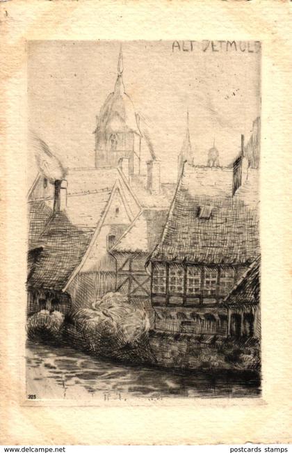 Detmold, Alt-Detmold, Künstlerkarte, Feldpost 1915