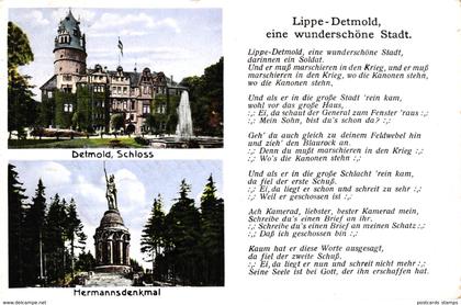 Detmold, Lippe-Detmold, mit Liedtext, 1931