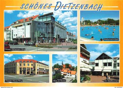 Dietzenbach Gustav-Heinemann-Ring Waldschwimmbad Theodor-Heuss-Ring Blick zur Ki