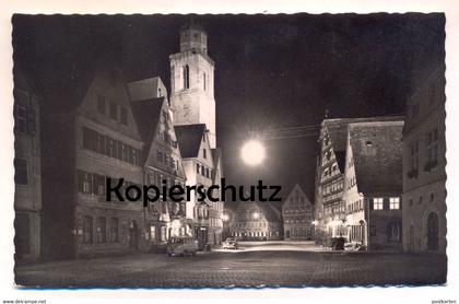 ALTE POSTKARTE DINKELSBÜHL DIE 1000 JÄHRIGE STADT VOLKSWAGEN VW BUS BEI NACHT at night nuit Ansichtskarte cpa postcard