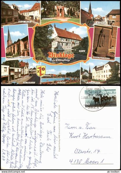Ansichtskarte Dinklage Mehrbildkarte mit vielen Ortsansichten 1987