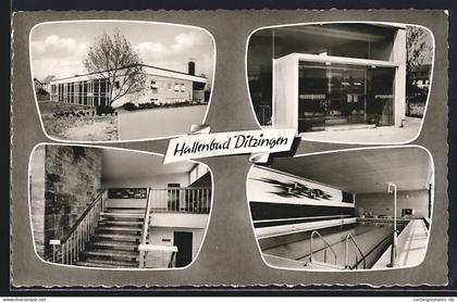 AK Ditzingen, Hallenbad in vier Ansichten