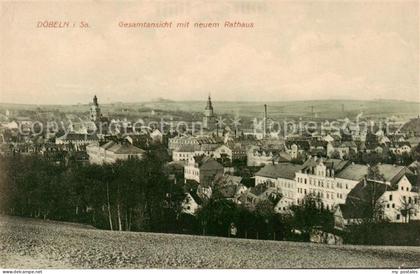 Doebeln Panorama mit neuem Rathaus