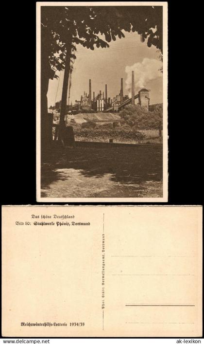 Ansichtskarte Dortmund Stahlwerke Phoenix , Dortmund Ansicht 1934