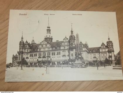 alte AK - Dresden , 1914 , Wettin-Obelisk und Schloss , Ansichtskarte