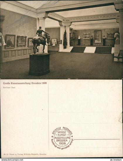 Ansichtskarte Dresden Große Kunstausstellung Berliner Saal 1908