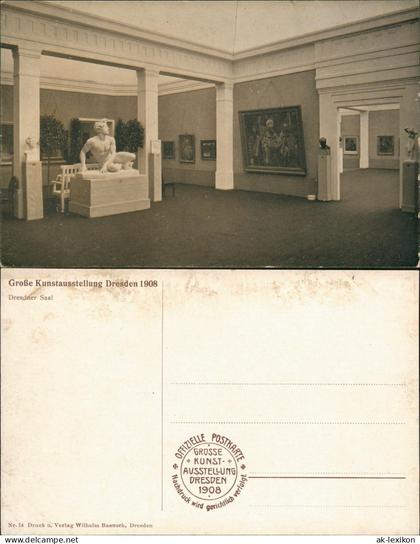 Ansichtskarte Dresden Große Kunstausstellung Dresdner Saal 1908
