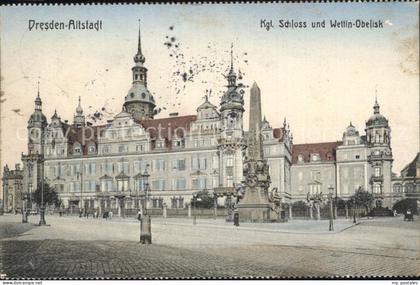 DRESDEN Elbe Altstadt Kgl. Schloss Wettin-Obelisk