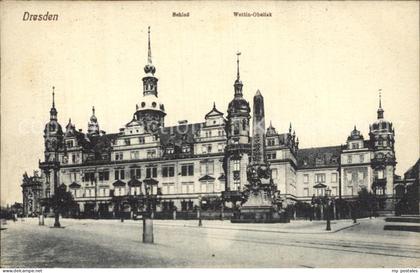 DRESDEN Elbe Schloss Wettin Obelisk