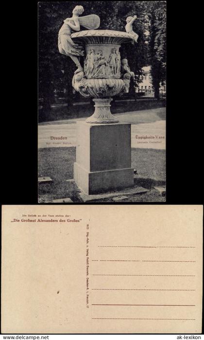 Dresden Großer Garten: Üppigkeitsvase Ansichtskarte 1910