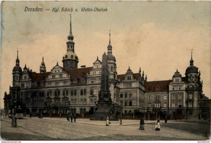 Dresden, Kgl. Schloss und Wettin-Obelisk