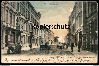 ALTE POSTKARTE DÜREN EISENBAHNSTRASSE FUHRWERK HAUDEREI CORNELIUS COEMEN JOHANN HAKSEL Ansichtskarte AK cpa postcard