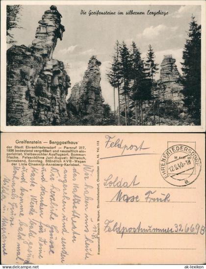 Ansichtskarte Ehrenfriedersdorf Greifensteine 1940