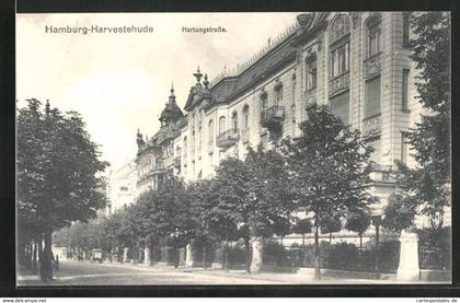 AK Hamburg-Harvestehude, Hartungstrasse mit Gebäudezeile