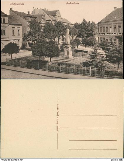Ansichtskarte Elsterwerda Wikow Denkmalplatz 1913 b