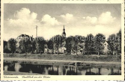Elsterwerda Stadtblick von der Elster