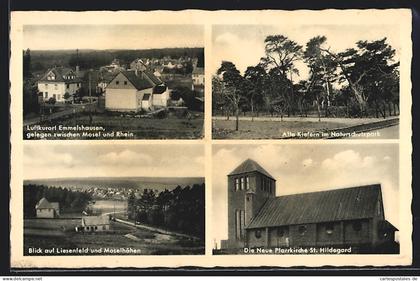 AK Emmelshausen /Hunsrück, Liesenfeld und Moselhöhen, Naturschutzpark und Pfarrkirche