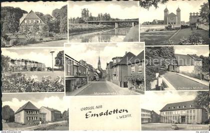 Emsdetten Hof Ems Kirche Muehle Sparkasse Muensterstrasse Bahnhof Realschule