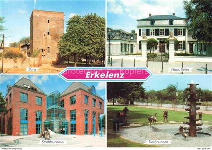 Erkelenz Burg Stadtbuecherei Haus Spies Tierbrunnen
