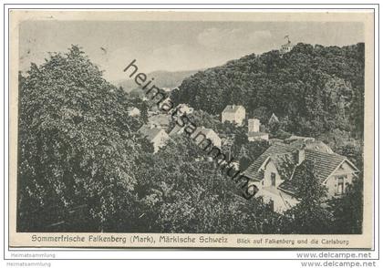 Falkenberg - Blick auf Falkenberg und die Carlsburg - Verlag Erna Schepp Falkenberg gel. 1940