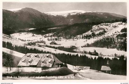 Baerental Feldberg Winterpanorama Blick zum Feldberg Schwarzwald