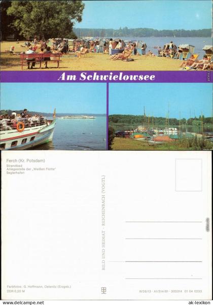 Ferch Schwielowsee  Strandbad, Anlegestelle "Weißen Flotte", Seglerhafen 1981