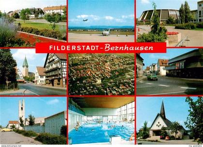 Bernhausen Filderstadt Teilansichten Flugplatz Kirche Hallenbad