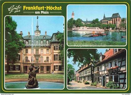Hoechst Hoechst Frankfurt Main Brunnen Mainpartie Schloss Justinus Kirche Fachwe