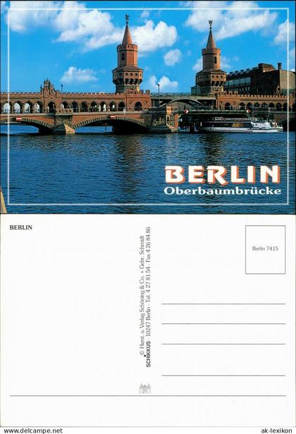 Ansichtskarte Friedrichshain-Berlin Oberbaumbrücke 1998