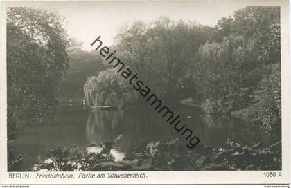 Berlin - Friedrichshain - Partie am Schwanenteich - Foto-AK 30er Jahre - Verlag Ludwig Walter Berlin