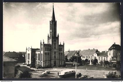 AK Fürstenberg a. d. Havel, Marktplatz, Kirche