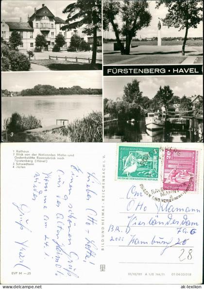 Ansichtskarte Fürstenberg/Havel Mehrbild_ See, Hafen 1975
