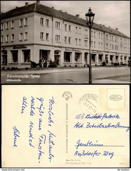 Ansichtskarte Fürstenwalde/Spree Mühlenstraße 1961