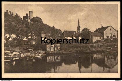 ALTE POSTKARTE GEMÜNDEN AM MAIN SAALE MIT SCHERENBURG Ansichtskarte AK cpa postcard