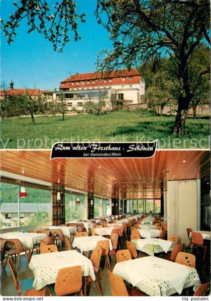 Schoenau Gemuenden Zum alten Forsthaus Gaststube