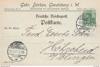 Gevelsberg Bestell Postkarte der Gebr Doerken GmbH
